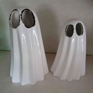 White Ghost Ceramic Figure Set